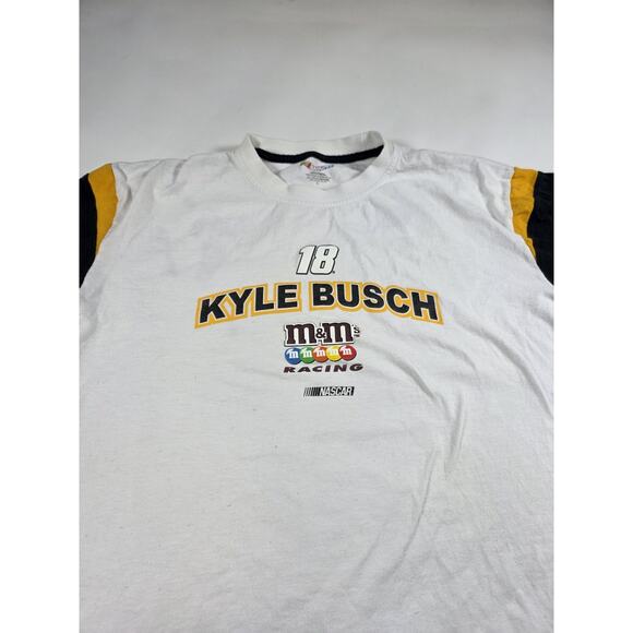 Kyle Busch #18 MM's White Nascar T-shirt, Large - Picture 1 of 4